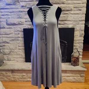 ANDREE BY UNIT Heather Blue Sleeveless Dress. Size Small